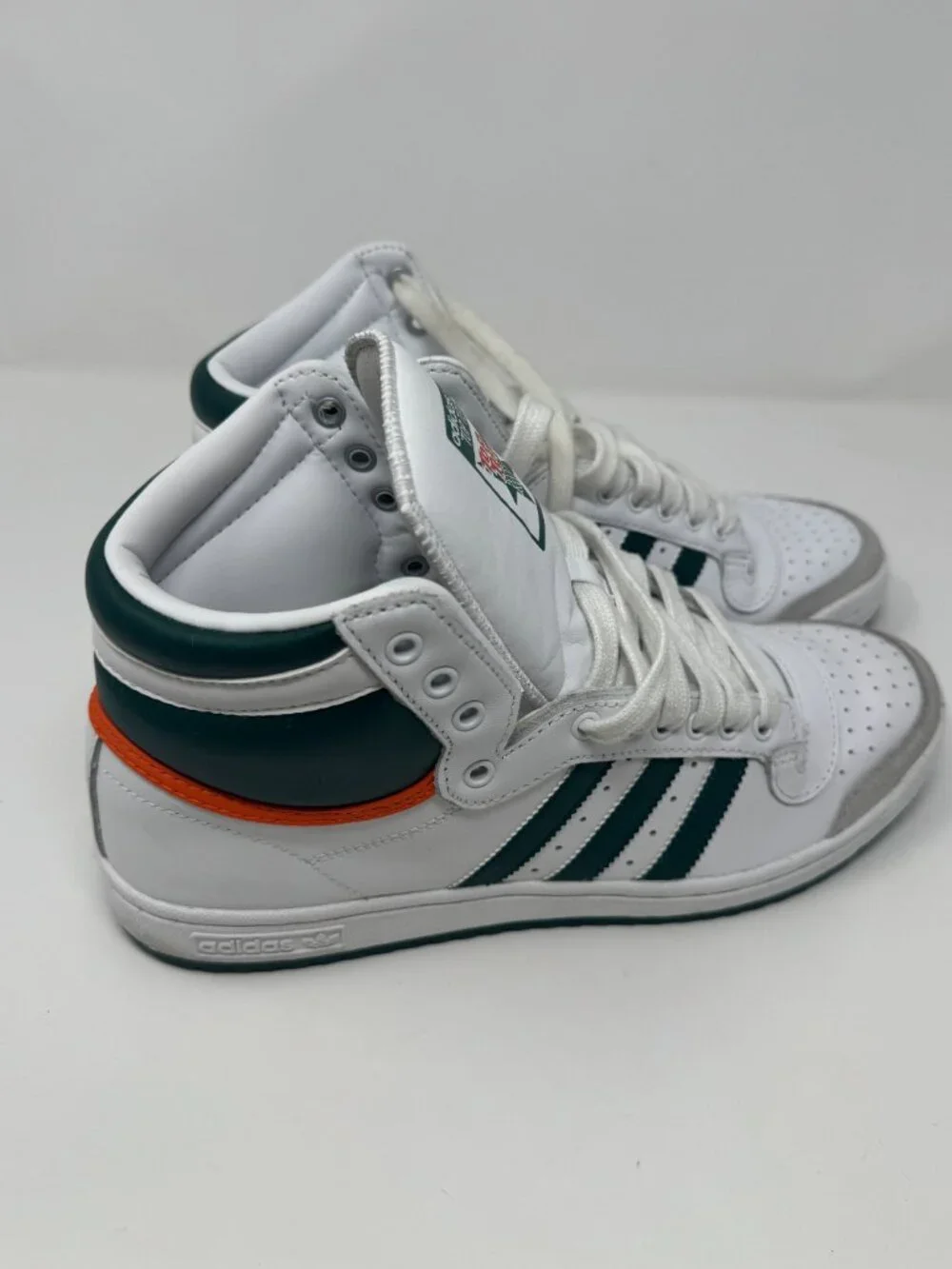 Adidas Originals Top Ten Hi White Green Orange High Top Sneakers Men's 9.5